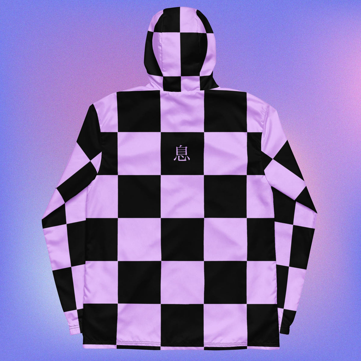 Ichimatsu Patterned Windbreaker - Pink