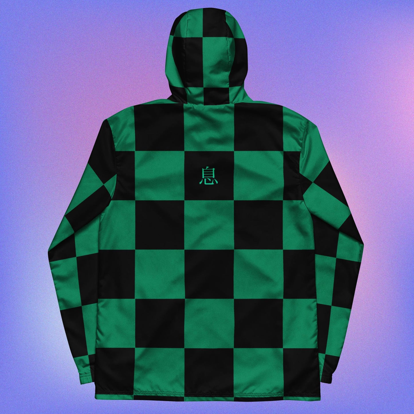 Ichimatsu Patterned Windbreaker - Green