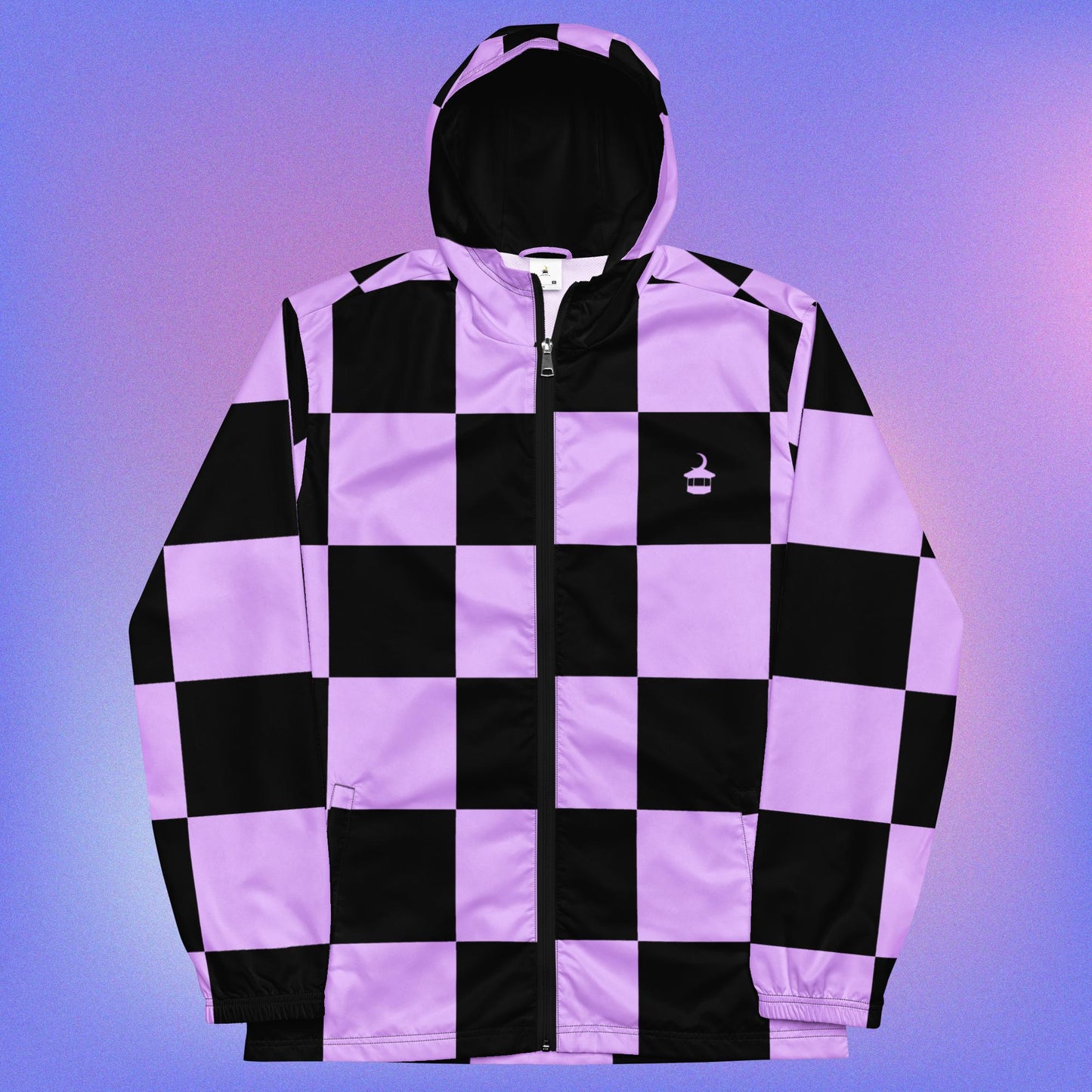 Ichimatsu Patterned Windbreaker - Pink