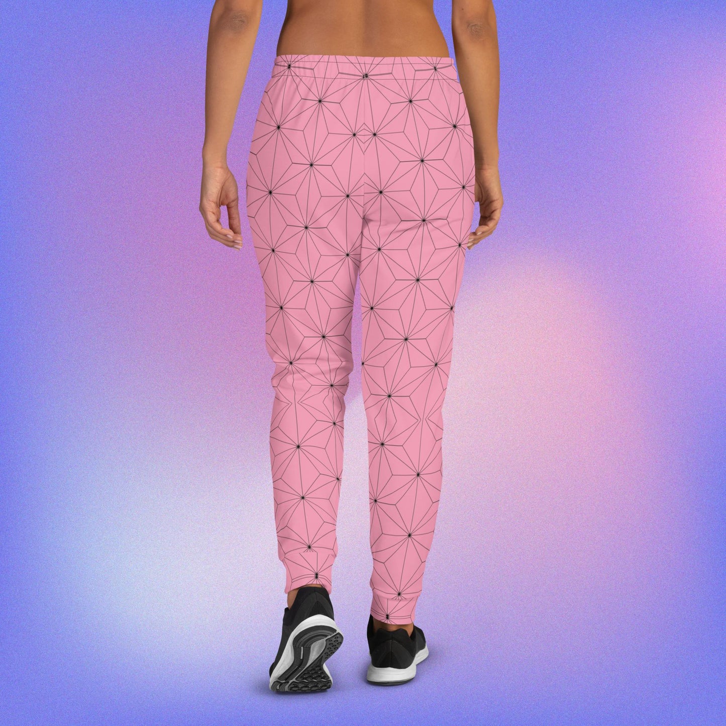 Asanoha Patterned Sweatpants - Pink