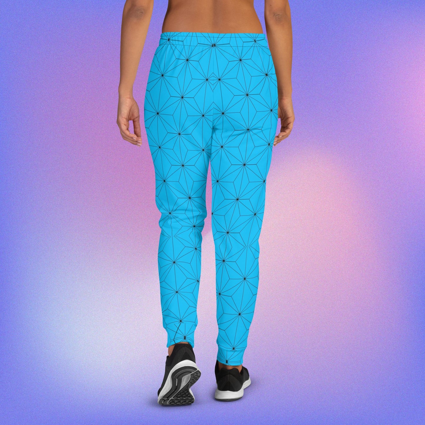 Asanoha Patterned Sweatpants - Blue