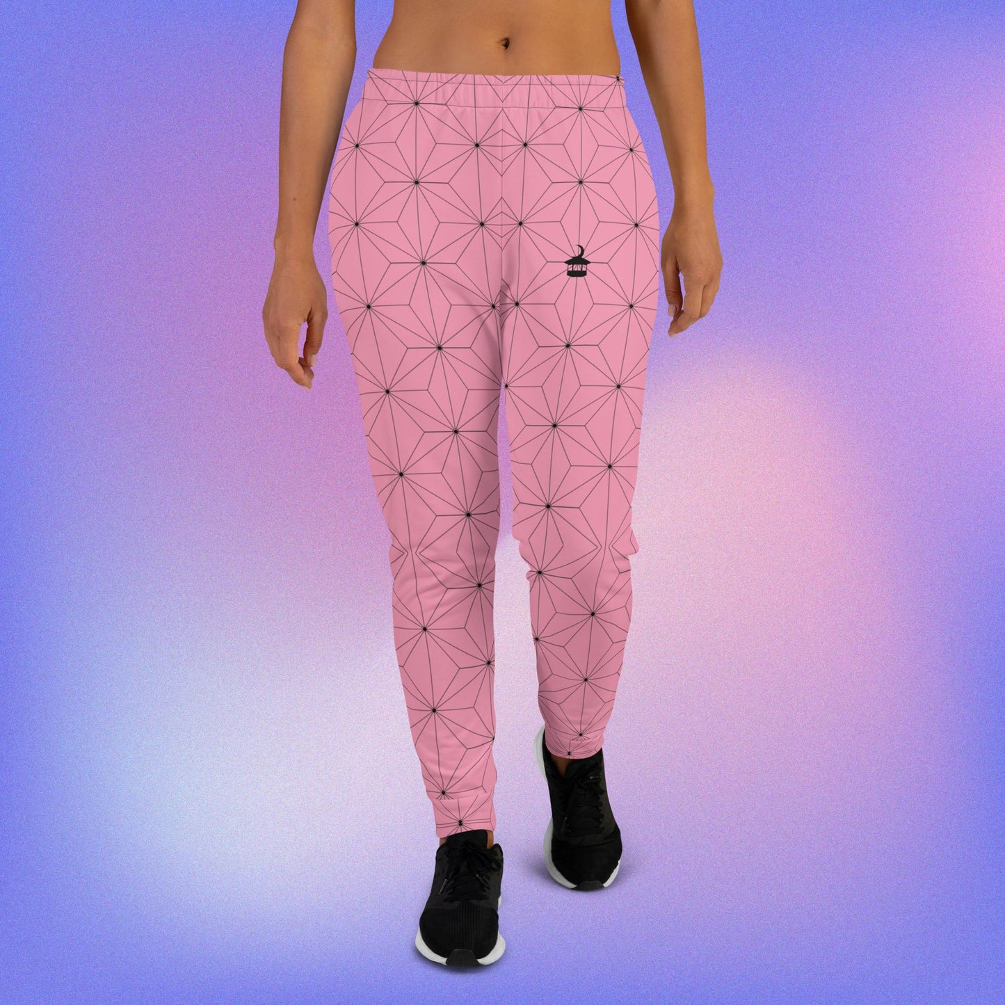 Asanoha Patterned Sweatpants - Pink