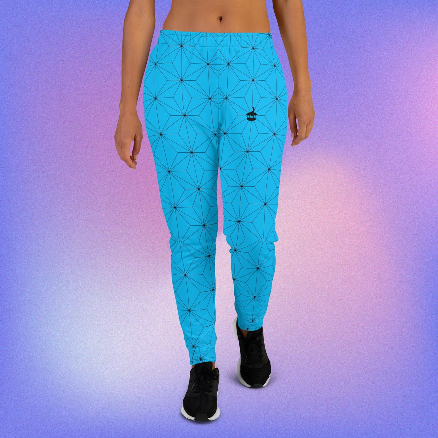 Asanoha Patterned Sweatpants - Blue