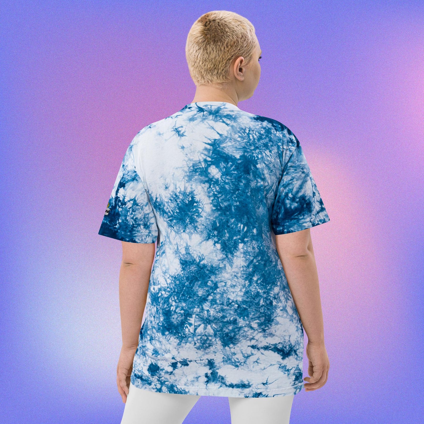 "Shirt" Oversized Tye-Dye T-Shirt - Blue And White