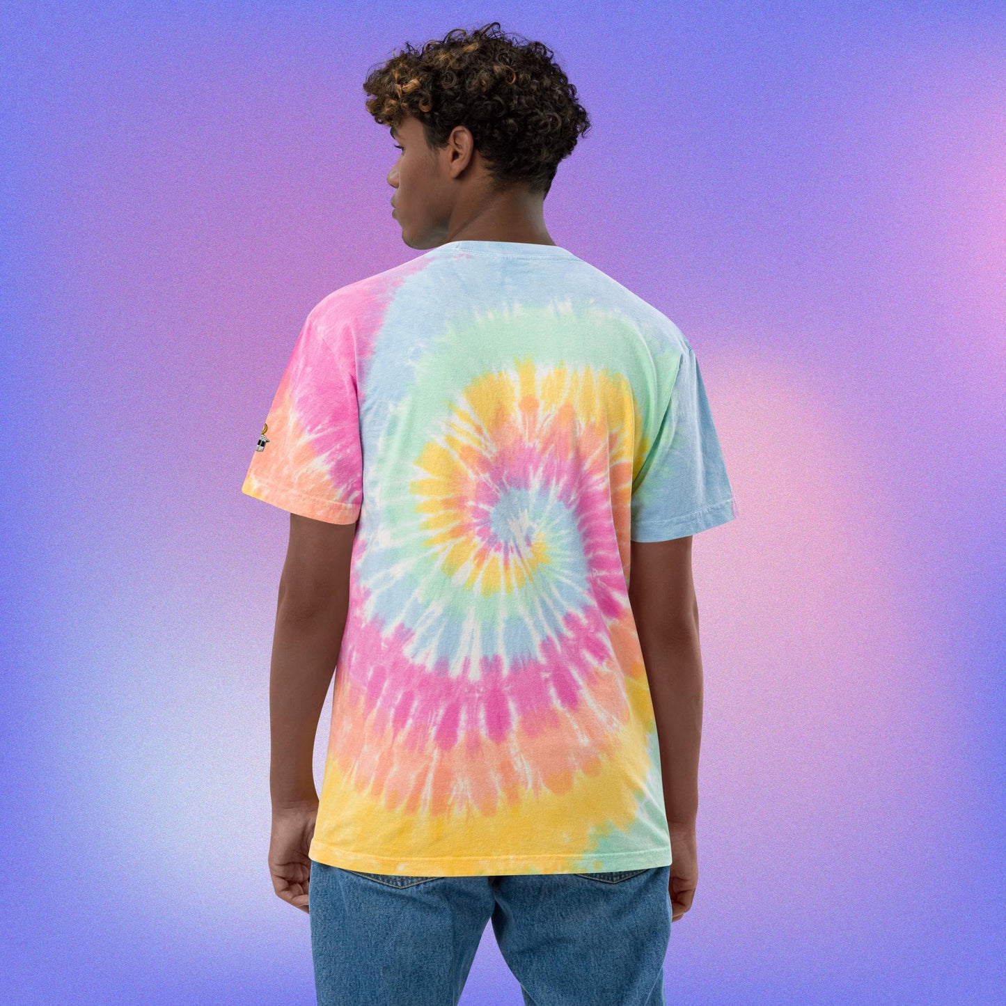 "Shirt" Oversized Tye-Dye T-Shirt - Pastel Rainbow