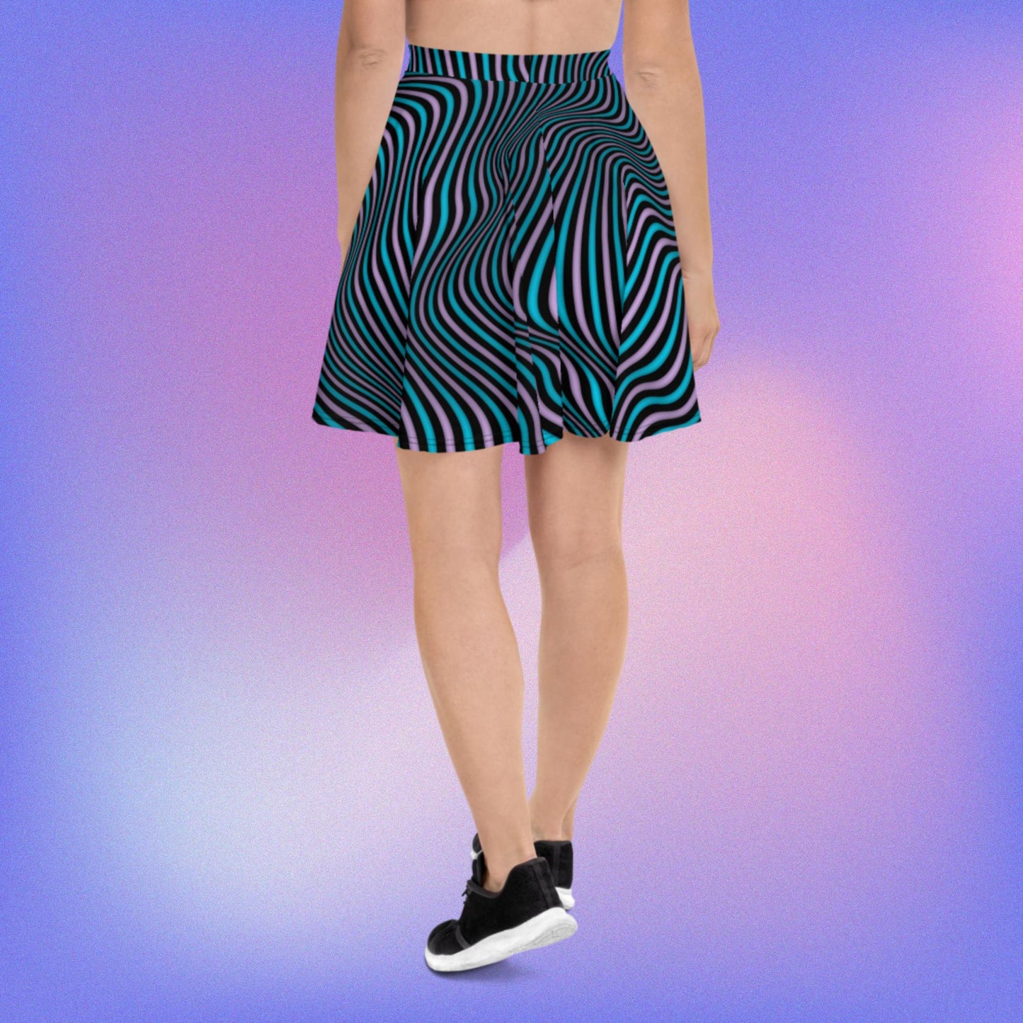 Wrinkled Illusion Skater Skirt