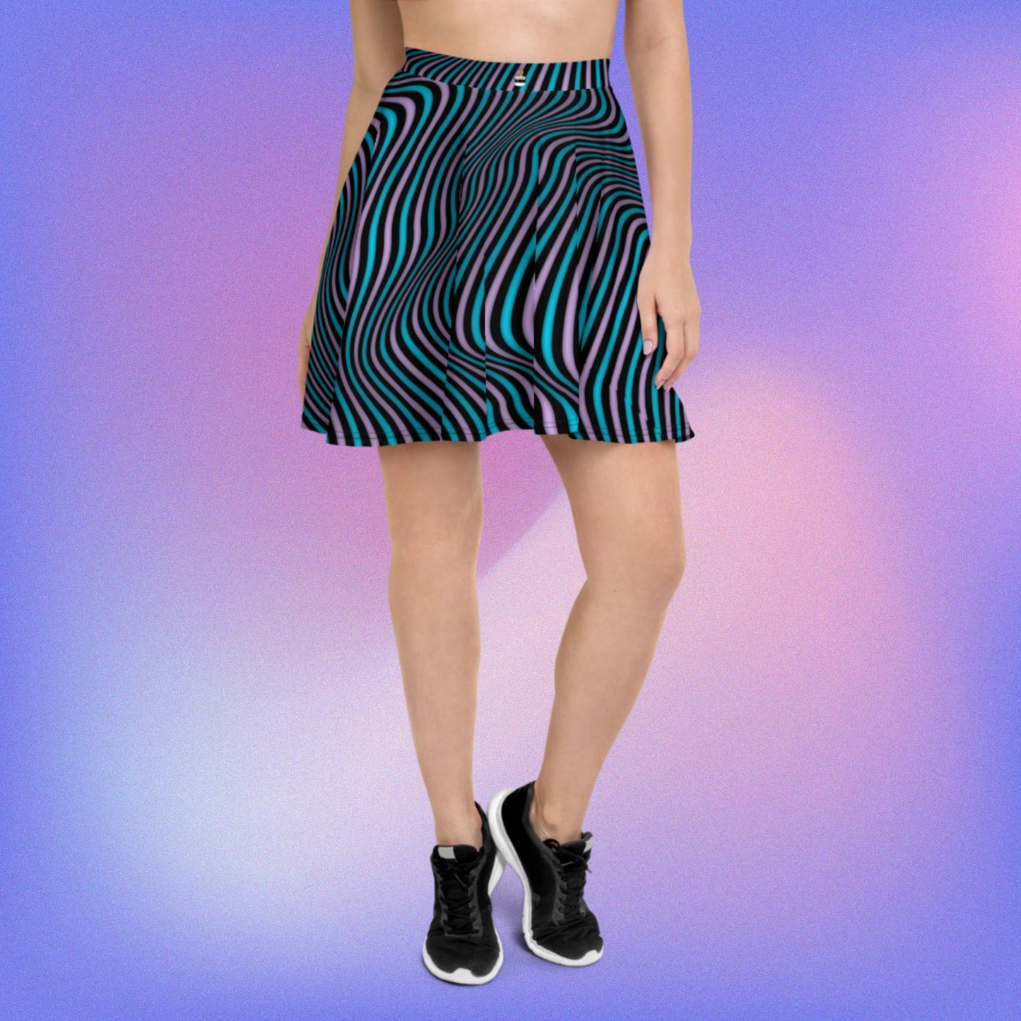 Wrinkled Illusion Skater Skirt