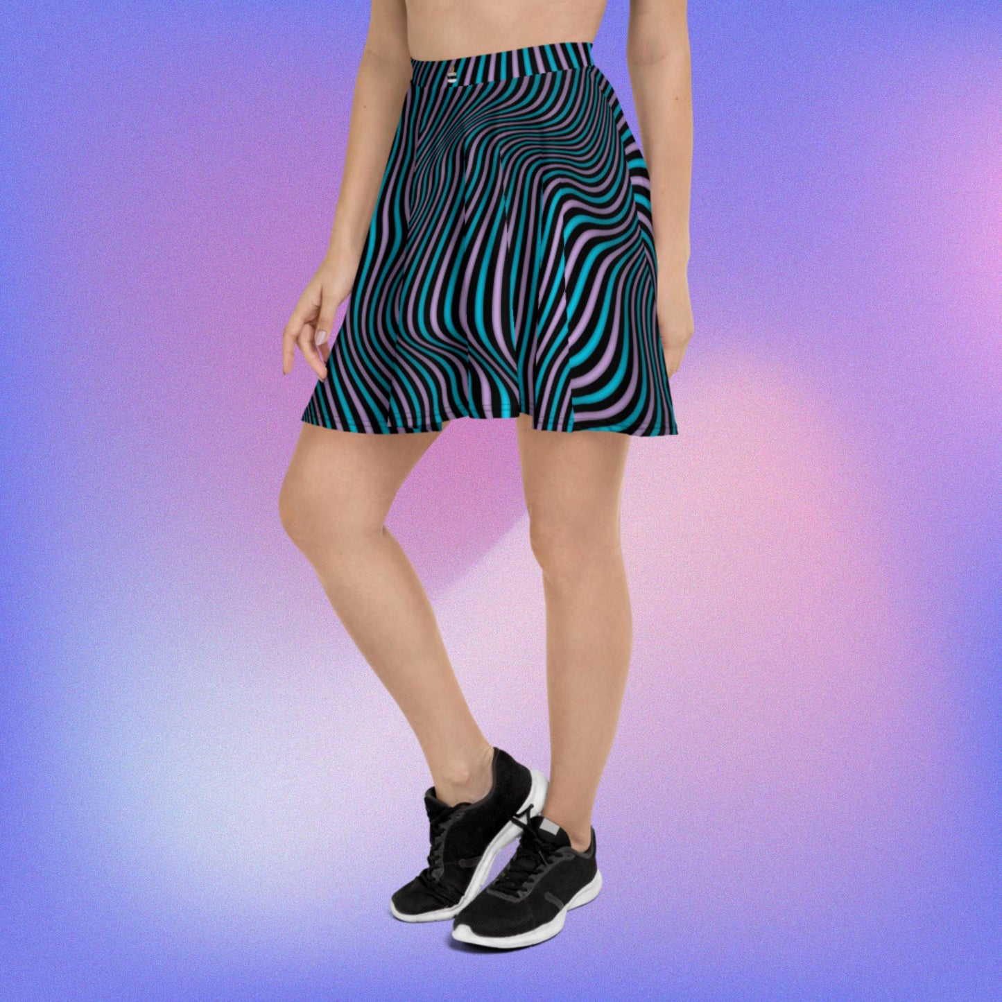 Wrinkled Illusion Skater Skirt